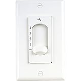 Progress Lighting P2613-30 4-Speed Fan Wall Control with Switch Plate, White [並行輸入品]