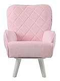 ILC キルティングローチェア ピンク 幅58奥行63高さ75cm 360度回転