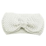 ノーブランド品 2PCS　幼児　赤ちゃん　蝶結び　弾性　かぎ針　編み　ターバン　ヘアバンド　ヘッドバンド　カチューシャ　5色選べる - 白