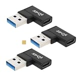 Sound Wave 3.2 Gen2 10Gbps高速データ転送 Ｌ字 アダプター オス メス USB延長コネクタ USB-A オス to USB-C メス 90度 変換アダプタ Type-C メス - Type-A オス 中継アダプタ 5A 急速充電＋10Gbps 高速データ転送 タイプC タイプA 延長コネクタ Type C デバイスに対応Gen2USBｵｽLcﾒｽ (1個)