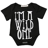 男の子用マリンキャプテンボーイ半袖ボディースーツ I'M A WILD ONE (70 (0-3 Month))