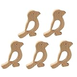 Lovoski 5個入り　ティースリング　木製　リス形状　可愛い　工芸　乳児おもちゃ