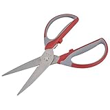 DealMux滑り止めのハンドルグリップステンレススチールクラフト布紙カッターツールはさみレッド