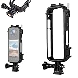 Insta360 X4 フレーム用 保護ハウジング ケース X4 フレーム コールドシューマウント バッテリー交換できる 保護ブラケット ABS製 1/4インチネジ穴付き 三脚やLED補助ライト/外付けマイク装着可能