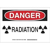 Brady 129271 Radiation and Laser Sign, Legend "Radiation", 7" Height, 10" Width, Black and Red on Wh
