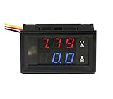 KKHMF DC0-100V/100A 0.28" 3線 2 in 1 （赤 / 青）デジタル電圧計電流計（100A分流器含まれていません）