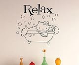 Design with Vinyl 1 Zzz 158 Decor Item Relax Hello Kitty Bubble Bath Bathroom Image Quote Wall Decal