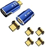 MUXER USB C マグネット アダプタ、40Gbps USB4高速データ転送、140W PD急速充電、4K 120Hz / 8K 60Hz HD映像信号伝送、USB4.0 Type-C マグネット オス メス 変換、USB-Cデバイス対応 (140Wアダプタ2個+追加端子4個)