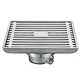 KES V331 Square Shower Floor Drain with Removable Strainer, Stainless Steel [並行輸入品]