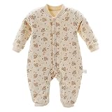 男の子女の子 新生児のジャンプスーツの服装赤ちゃんのお姉さん - 秋と冬 暖かい赤ちゃんコスチューム 可愛い印刷 厚い 新生児 子供の ロンパース ために 0-12ヶ月 Zhhyltt