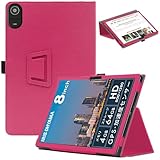 For LUCA TE08D2M64-V1B ケース 保護カバー【ZENGZOUZ】角度調整 軽量 磁気吸引 ペン収納可能 擦り傷防止 全面保護型 アイリスオーヤマ タブレット 8インチ TE08D2M64-V1B ケース カバー(レッド)