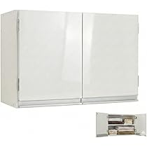 Amazon｜吊り戸棚 光沢仕上げ 幅60cm ホワイト 日本製｜ランドリー収納