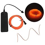 ELワイヤー 電池式 EL直径2.3mm 長さ3m 電池BOXセット 【EL ネオンワイヤー ELチューブ モール ELファイバー 光る衣装】 (オレンジ)