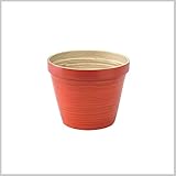 ナチュラル カラフル ポット プランター バンブー スタッキング ガーデン 雑貨 SPIN BAMBOO POT Mサイズ RED