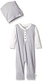 Burt's Bees Baby Organic Henley Raglan Footless Coverall and Hat