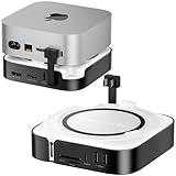 Mac mini M4/M4 Pro ドッキングステーション＆マックミニ スタンド 9-in-1 HDMI+DP 3画面 拡張 M.2 NVMe SSDエンクロージャ USB-C&A3.2Gen2（10Gbps）USB3.0x2・TF/SDカードリーダー対応/Mac mini M4/M4 Pro 専用