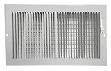 Hart & Cooley 661シリーズ12 " x 6 "ホワイト天井または側壁登録( Fits A 12 " W x 6 " H穴)