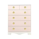 アルファタカバ 子供部屋に置きたいキッズチェスト ポップスター 幅75cm5段タイプ パステルピンク(取っ手イエロー)