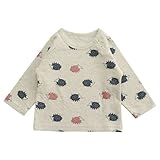 【お着換え楽らくベビー服】 接結天竺長袖Tシャツ グレーハリネズミ 80cm