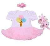 Marlegardベビー女の子3pcs per set 1st誕生日クラウンチュチュドレスヘアバンド靴 カラー: ピンク
