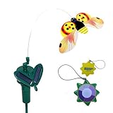 HQRP太陽の装飾外庭の植物の花/パティオ景観のためにフライングてんとう虫/テントウムシイエローパワード+ HQRP UVメーター