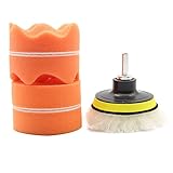 KKmoon ポリッシング スポンジ バフ ポリッシャー 3インチ 車磨き塗装仕上げ研磨艶出し目消し傷取り水垢取り 7個セット