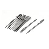 uxcell　六角ヘッドドライバービット　磁気エレクトリック　100mmx H2.5　シャンク　6.3ｍｍ　1O個入り