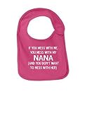Mess With Me Mess With My Nanaおもしろ幼児Jerseyよだれかけ カラー: レッド