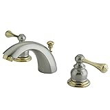 Kingston Brass KB3949BL Two Handle 4 in. to 8 in. Mini Widespread Lavatory Faucet with Retail Pop-up