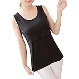 タンクトップ 授乳 服 マタニティ ウェア キャミソール (L, ブラック)