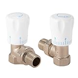 XCSOURCE バルブ 温度調節可能 マニュアル ラジエータ バルブ 2pcs 15mm 1/2 角度付き HS917