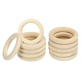 PATIKIL 50mm 工芸品用の木製リング 15個入り 天然木リング 未加工木製 サークル ペンダントコネクタ ジュエリー マクラメ DIY クラフト