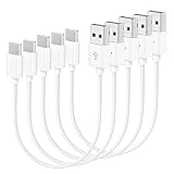 USB Type C ケーブル 0.3m 短い 【USB-A to C / 5本セット】POTRRCIUSUER 3A 急速充電 データ転送 タイプc ケーブル 30cm 柔らかい TPE素材 断線防止 絡まない 高耐久 スマホ タブレット 対応 (映像出力非対応)