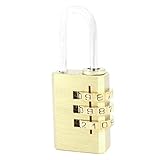 uxcell ナンバーロック　ダイヤルロック パスワードロック　パッドロック　ラゲージボックス　リセット　ブラス製　長方形 3デジタル