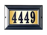 Qualarc Edgewood Large LightedアドレスPlaque with 4インチブラック樹脂Numbers Edgewood Large Lighted LTL-1301-PW-P