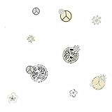 York Wallcoverings KS2281 Cool Kids Peace/Zebra Wallpaper, Snow/Licorice/Mushroom Tan/Silver [並行輸入品]