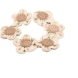 Pixnor 6ピース黄麻布花ヴィンテージウェディング装飾花飾りホワイト花びら