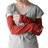 [エムアンドエムソックス] アームカバー 夏 UV 麻 綿 ロング レディーズ メンズ おしゃれ かわいい コットン リネン 日本製 UVカット 紫外線対策 日焼け対策 運転 指穴 (1, ドライトマト, フリー)