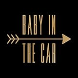baby in car カッティング ステッカー Sサイズ ゴールド 金