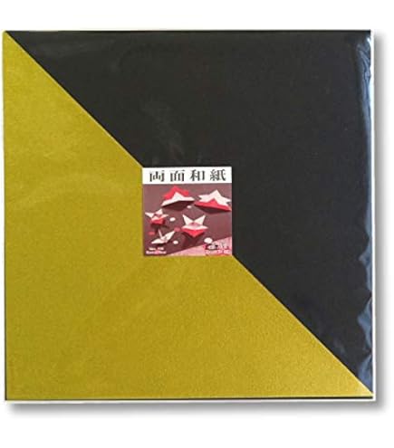 折り紙作品：八咫烏(黒、金)2点セット 折り紙 鳥の置物 黒と黄色