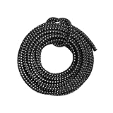 DLLM ショックコード 反射 ゴム紐 タープロープ バンジーコード アウトドア用 ゴムロープ 強力 耐久 軽量 丸ゴム 弾性コード キャンプ ロープ 幅 6mm 5m ブラック