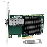 LinksTek X520-DA1 10Gb/s SFP+ ファイバーポートイーサネットアダプター NAS&デスクトップPC用 PCIE x4インターフェース - 10Gb/s SFP+ ファイバーポートNICカード ゲーム用 Intel 82599 10Gbps イーサネットコントローラー (X520-DA1)