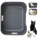 Cat's Eye 猫 トイレ 大型 オシャレ かわいい シンプル 50×40×22㎝ (グレー フロント)