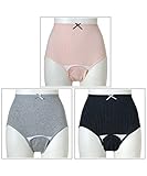 下着・インナー(マタニティ・授乳・産後) 産じょくショーツ3枚組 ニッセン nissen 黒ドット+ピンクドット+グレードット 5・産じょく4L~5L