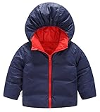 (トヨベイ)Toyobuy ベビー 中綿 コート アウター キッズ ブルゾン 女の子 ジャケット 男の子 フード リバーシブル 赤 110