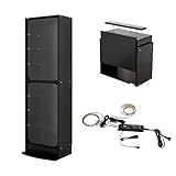 【福袋】【地球家具】コレクションラック「レギュラー」新シリーズセット 幅55cm 奥行29cm 【正規品】[鍵付きコレクションケース] [耐震]（開き戸 ハイタイプ本体+上置きロータイプ+LED） ブラック