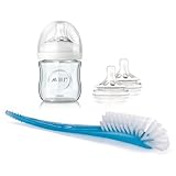 Philips Avent Natural Glass 4-oz. Bottle 1-Pack with Newborn Nipple 2-Pack & Bottle and Nipple Brush