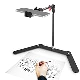 NEEWER オーバーヘッド スマホ三脚スタンド デュアルボールヘッド、関節式ブームアーム付き 衝撃吸収 デスク用スマホホルダークランプマウント 折りたたみ式ベース ピアノ 料理 描画 スケッチ ライブストリーミング用 DS026