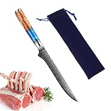 Utaki 骨スキ包丁 筋引ナイフ ボーニングナイフ 刃渡り140ｍｍ 67層ダマスカス包丁 キッチンナイフ 肉を骨から剥がす特殊包丁
