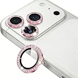 【4枚入り】 対応 iPhone17プロ/iPhone17ProMax マックス用 カメラレンズカバー カメラフィルム キラキラ iphone17proカメラレンズ保護フィルムガラス キラキラ 露出オーバー防止 キズ防止 ピンク縁取り 硬度9H 衝撃吸収 高透過率 貼り付け簡単 気泡なし 極薄(iPhone 17 Pro/iPhone 17 ProMax用, ピンク)